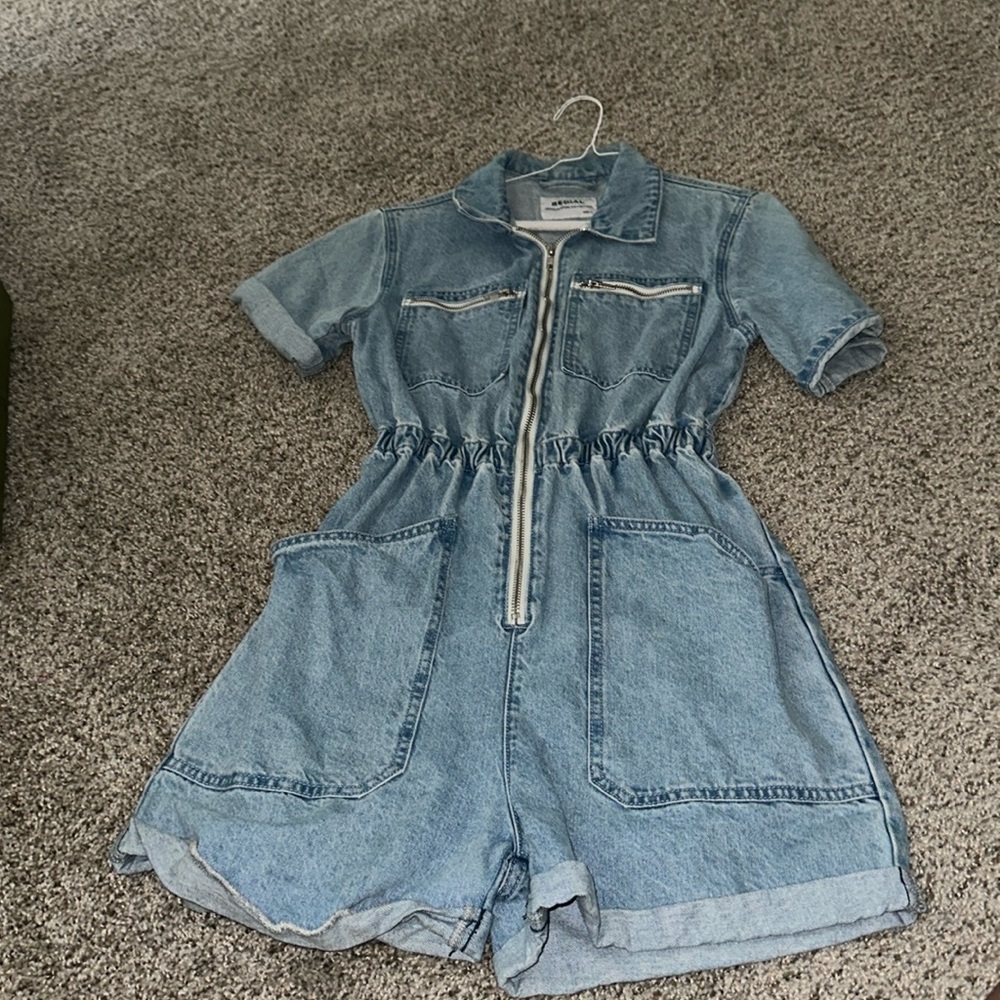 Cute light jean romper